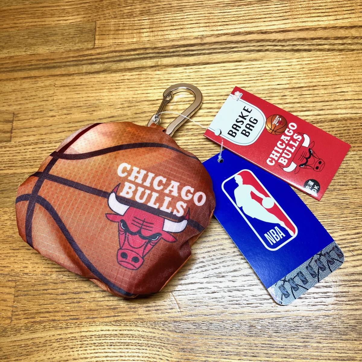 ★即決 送料無料 NBA CHICAGO BULLS シカゴ ブルズ バスケットボール型 エコバッグ グッズ 新品未使用 シューズバッグ トートバッグ バスケ_画像5