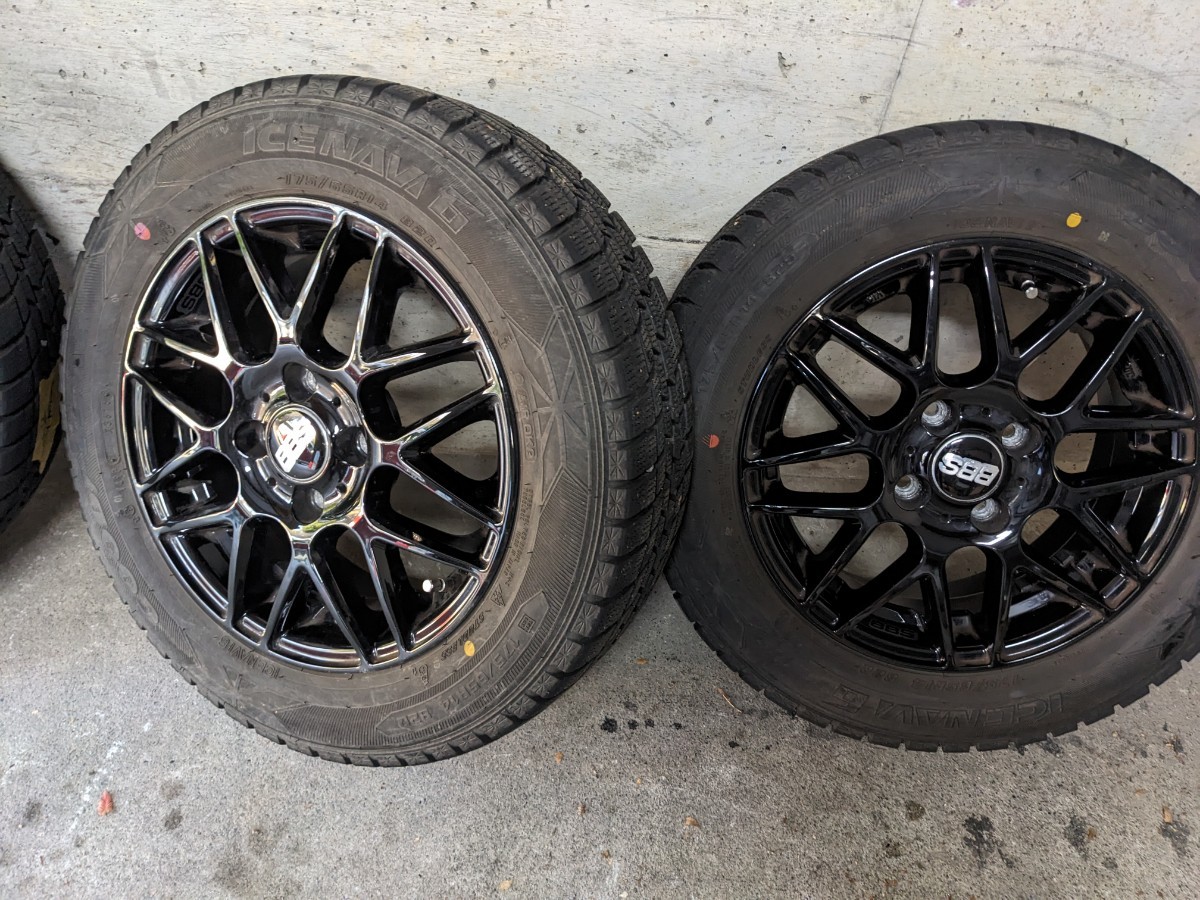 BBS 14インチ ステッカーチューン スタッドレス ICE NAVI6 175/65R14 ヴィッツ パッソ フィット デミオの画像3