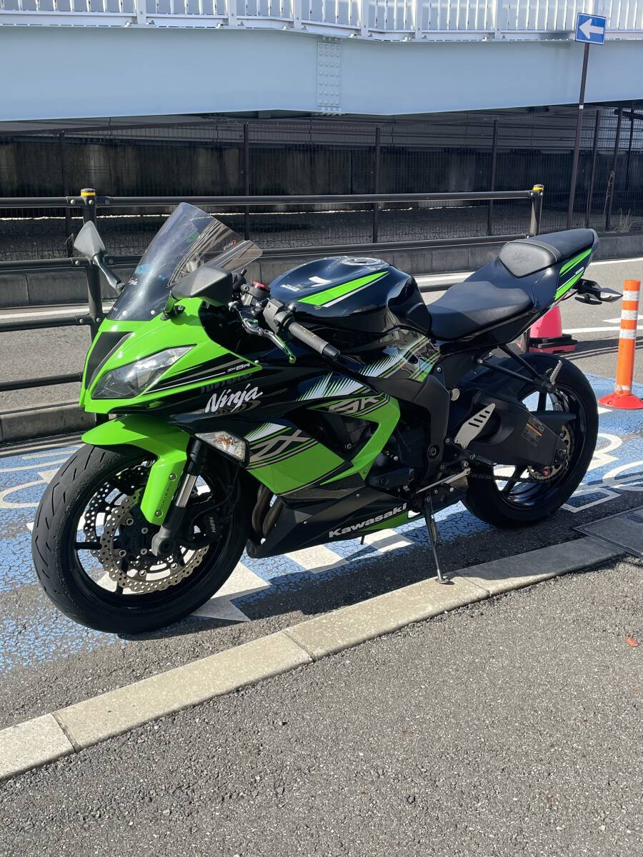 kawasaki Ninja ニンジャZX-6R EF型 【千葉県市川市から】★動画あり★車検令和6年10月まで★カスタム多数（艶あり）ブラック／グリーンの画像6