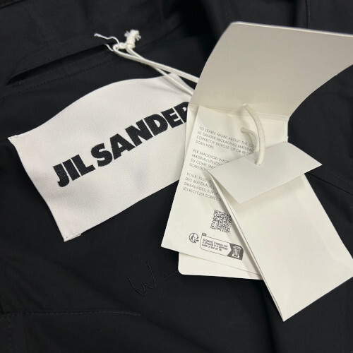 新品 サイズ46 JIL SANDER ロゴプリント コットンポプリン コート パーカー ブラック ジルサンダー_画像7