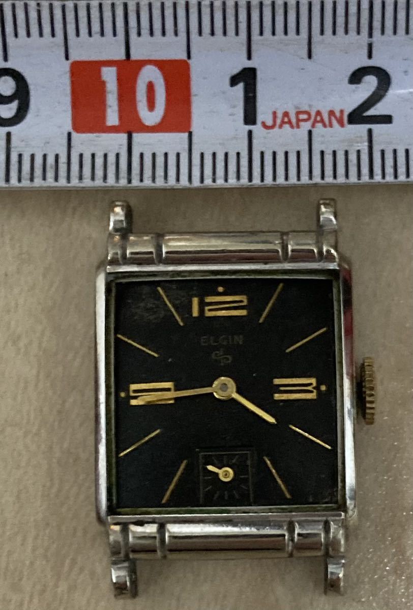 ELGIN 手巻き 腕時計 ジャンクbulova hamilton benrus エルジン　ブローバ　ハミルトン　スクエア ビンテージ アンティーク _画像8