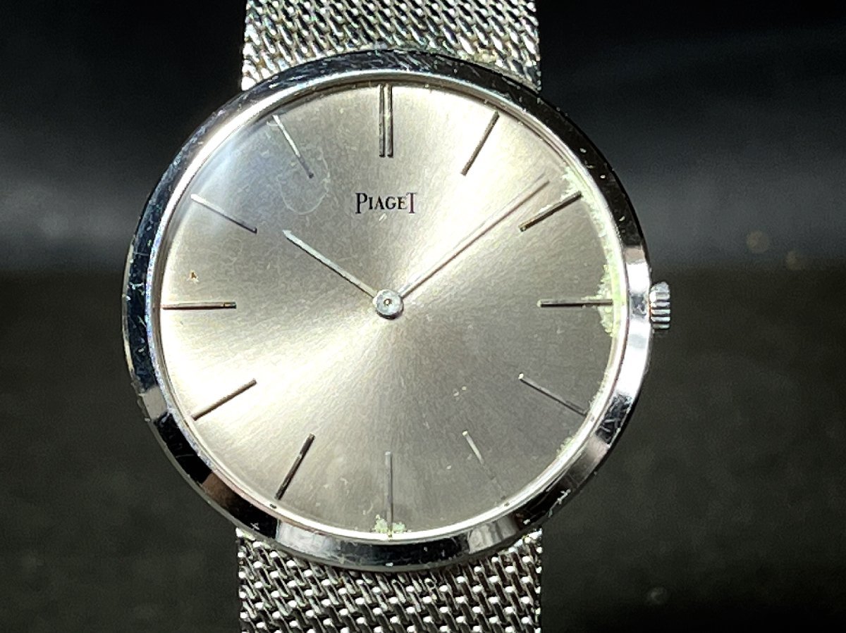 PIAGET ピアジェ K18 金無垢 手巻き メンズ腕時計 750刻印 約61g 稼働 現状品の画像1