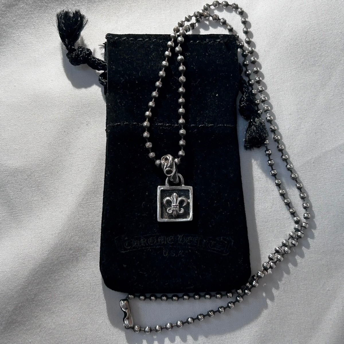 クロムハーツ Chrome Hearts ネックレス framed bs fleur charm　フレームド ビーエス フレア チャーム_画像1