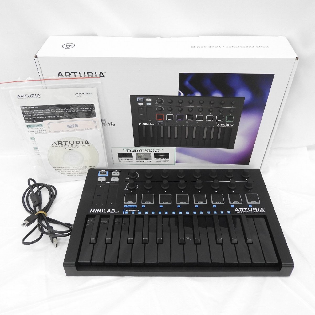 【中古品】ARTURIA アートリア MINILAB MIDIコントローラー キーボード MK2 ブラック 11492265 0204_画像2