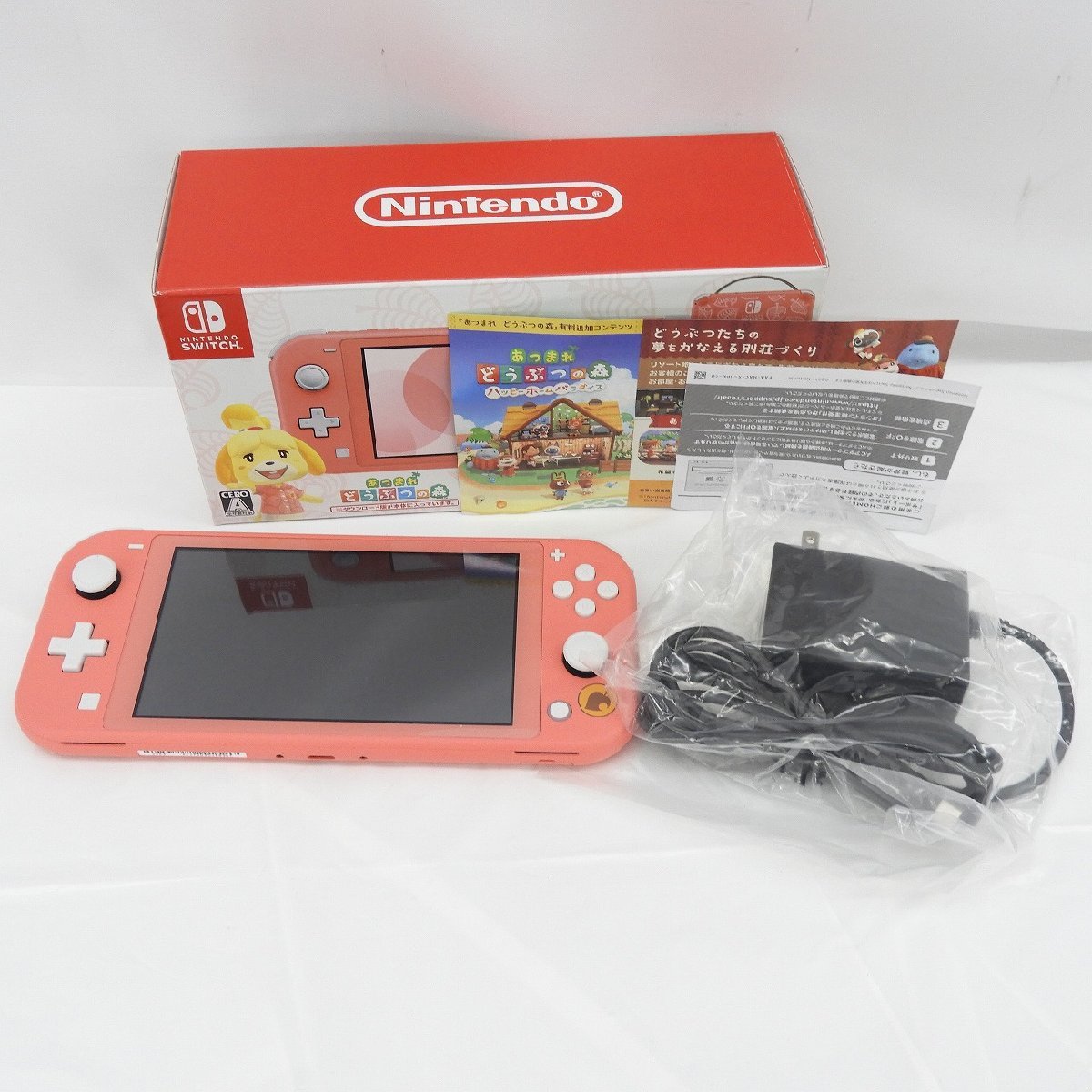 【美品】NINTENDO SWITCH Lite ニンテンドースイッチ ライト あつまれ どうぶつの森セット しずえアロハ柄 HDH-S-GBZAA 11501023 0218_画像1