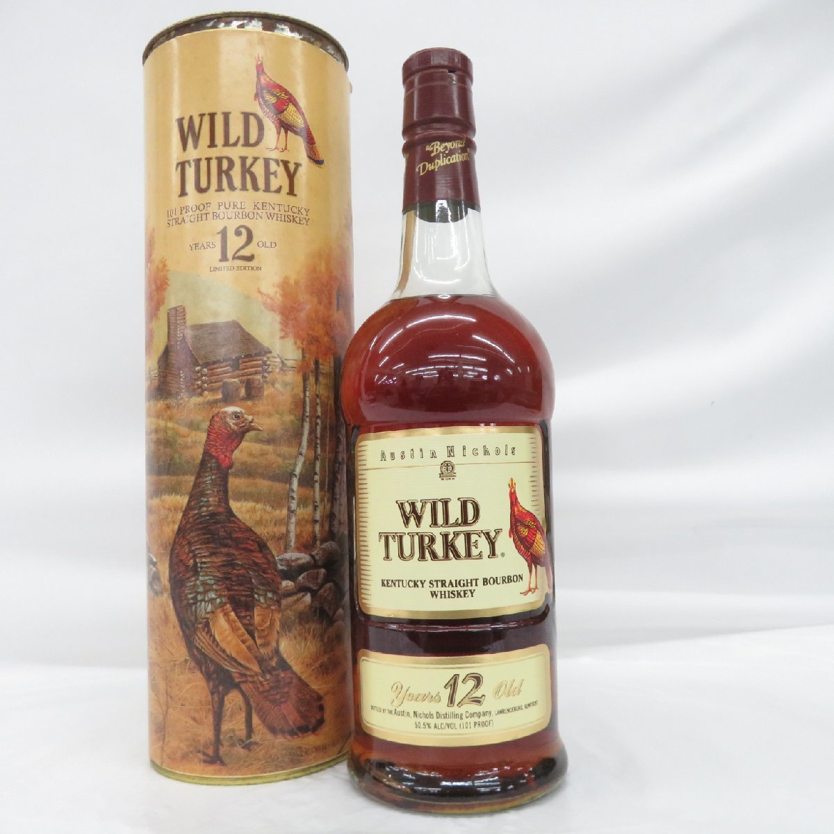 【未開栓】WILD TURKEY ワイルドターキー 12年 旧 分割ラベル ウイスキー 750ml 50.5% 箱付 ※目減り(小)有 814105252 0219_画像1