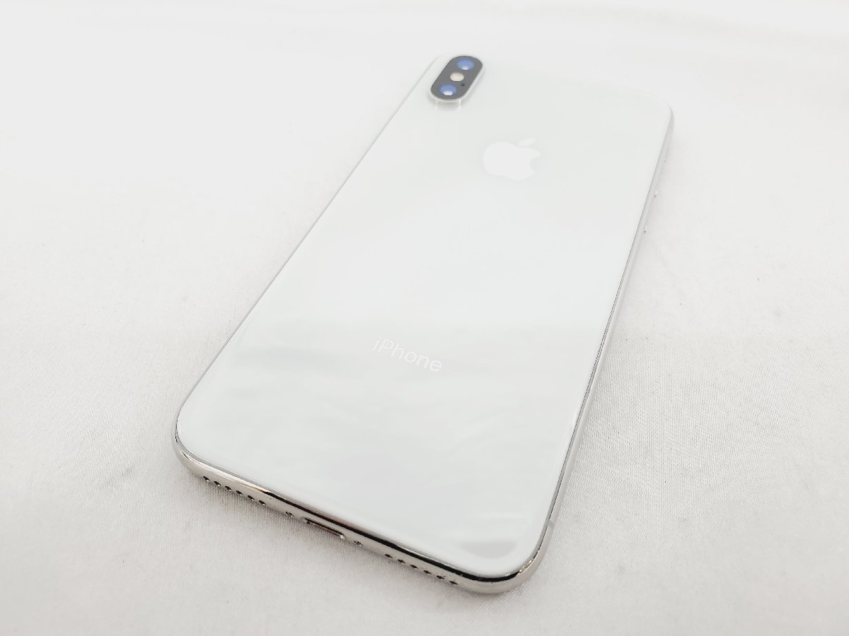 1円～【中古品】au by KDDI スマートフォン Apple iPhone X 64GB MQAY2J/A シルバー 判定○ ※SIMロック解除済み 933116091 0203_画像2