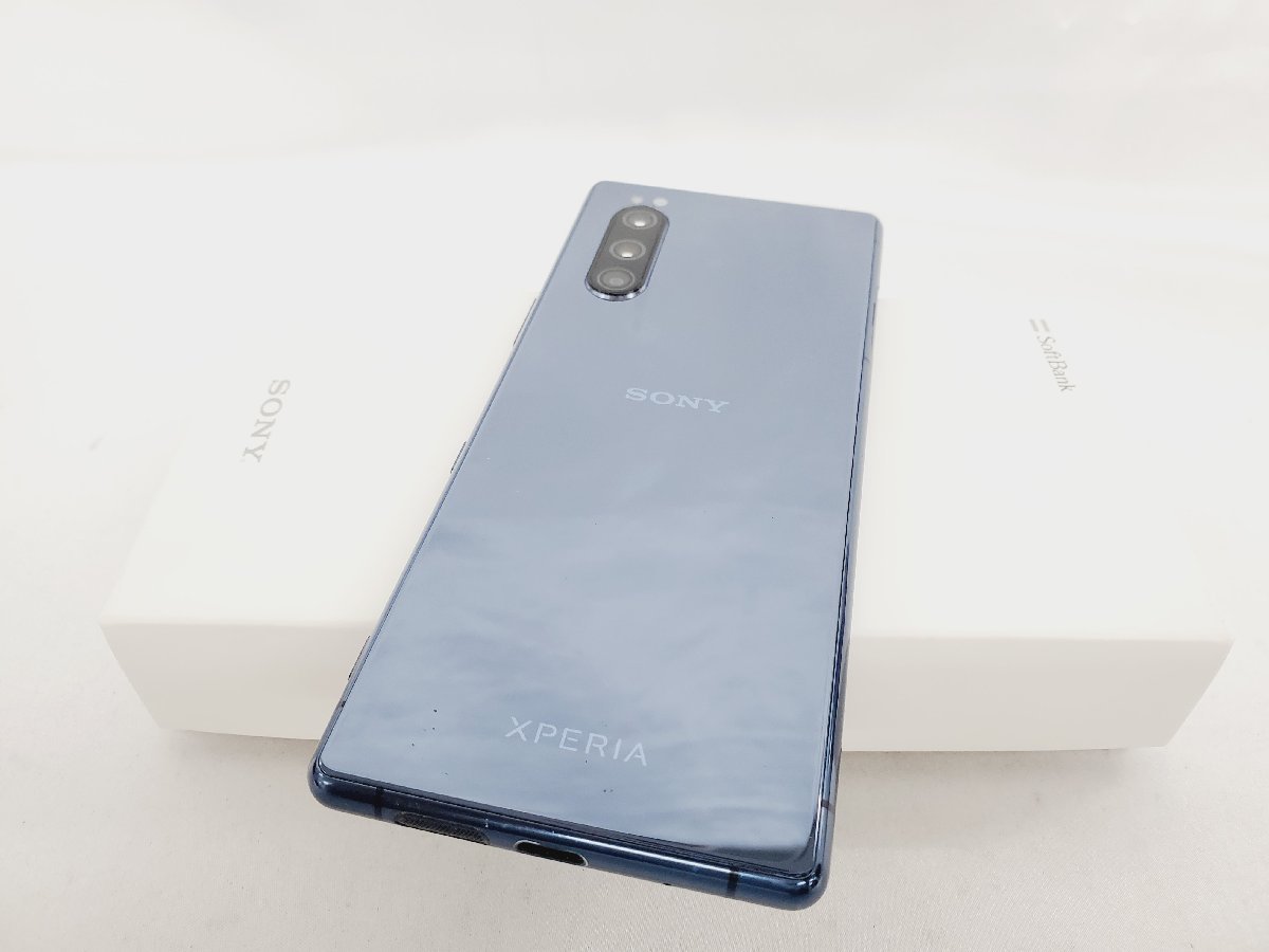 1円～【中古品】SoftBank スマートフォン SONY XPERIA 5 901SO ブルー 判定○ ※SIMロック解除済み 11494773 0204_画像2