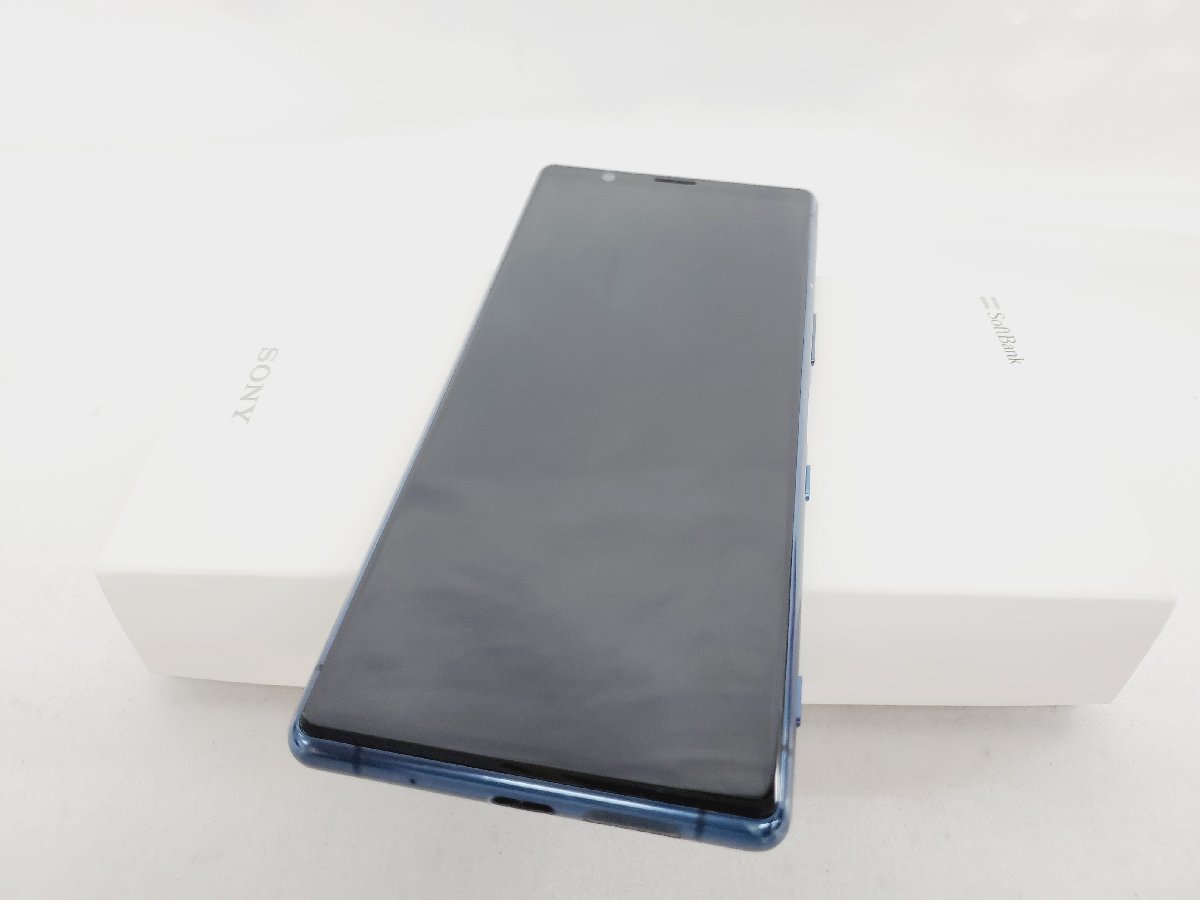 1円～【中古品】SoftBank スマートフォン SONY XPERIA 5 901SO ブルー 判定○ ※SIMロック解除済み 11494773 0204_画像1