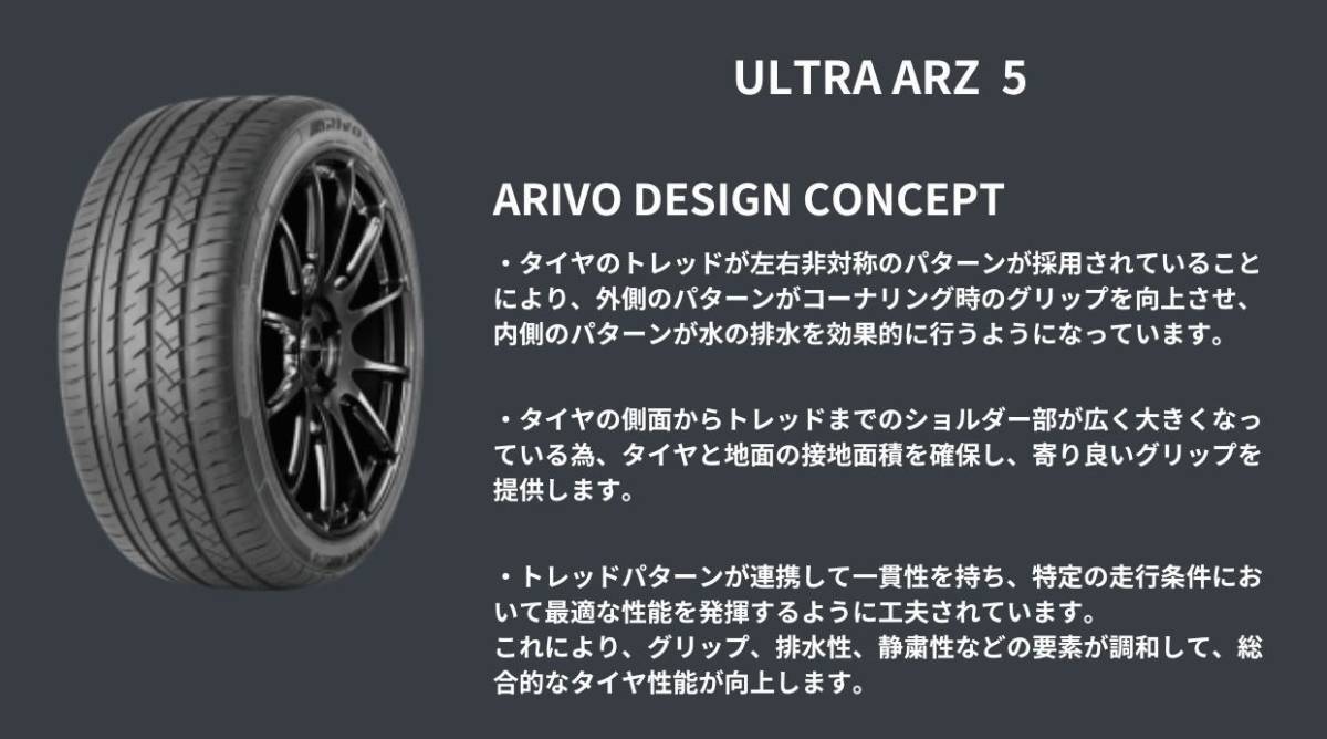 255/45R19 100W ARIVO ULTRA ARZ5 新品 サマータイヤ 2本セット 2024年製 N3379._画像5