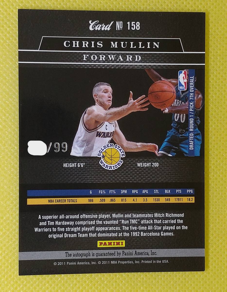 【初代ドリームチーム】2010 Elite Black Box Status Signatures Chris Mullin /99_画像6