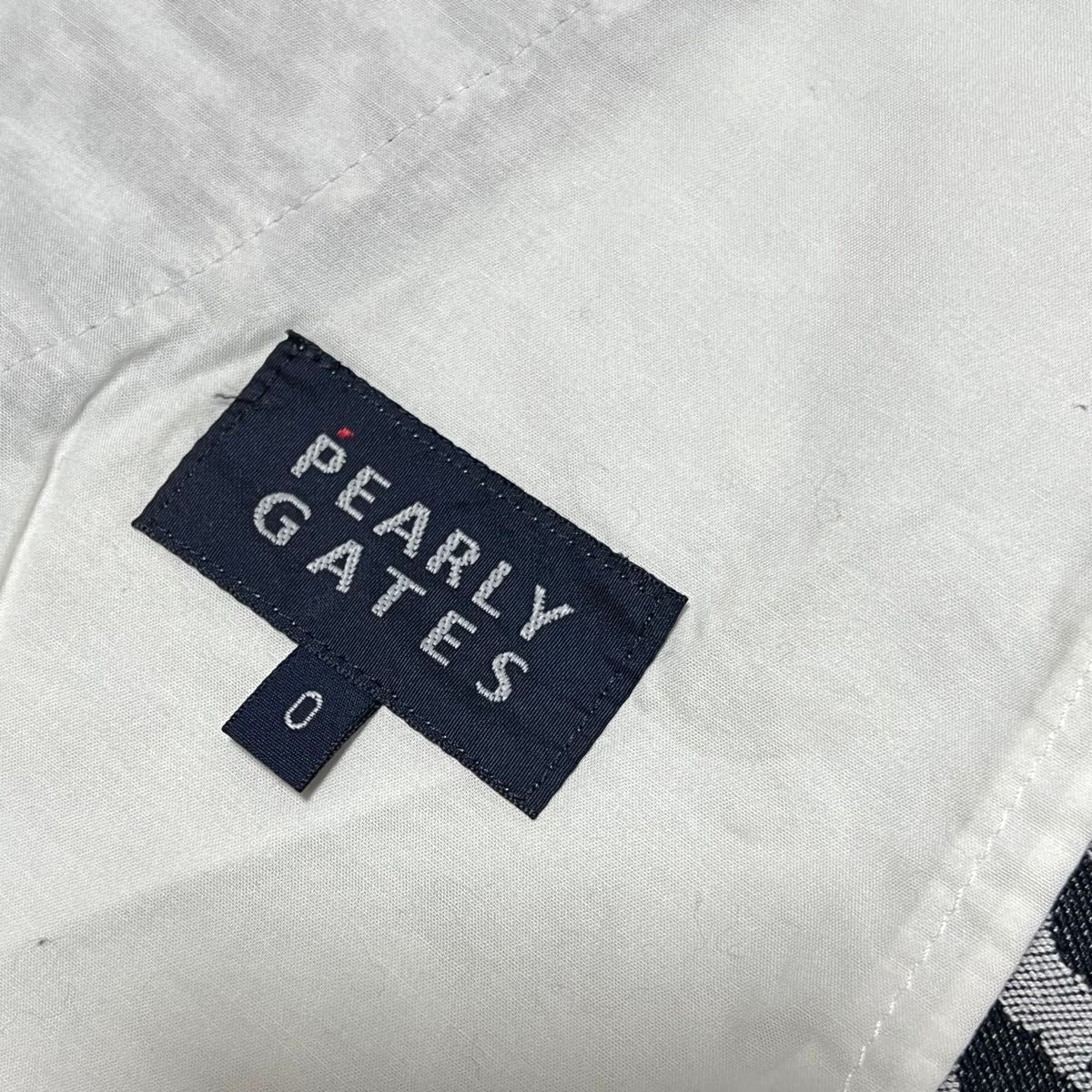 レディース 美品 PEARLY GATES ショートパンツ サイズ0 ゴルフ 総柄 格子柄 グレー ストレッチ パーリーゲイツ