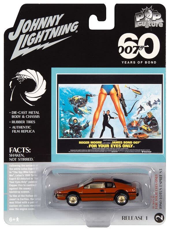 Johnny Lightning 1/64 ロータス エスプリ ターボ 1981 オレンジメタリック 007 ユアアイズオンリー ミニカーの画像2