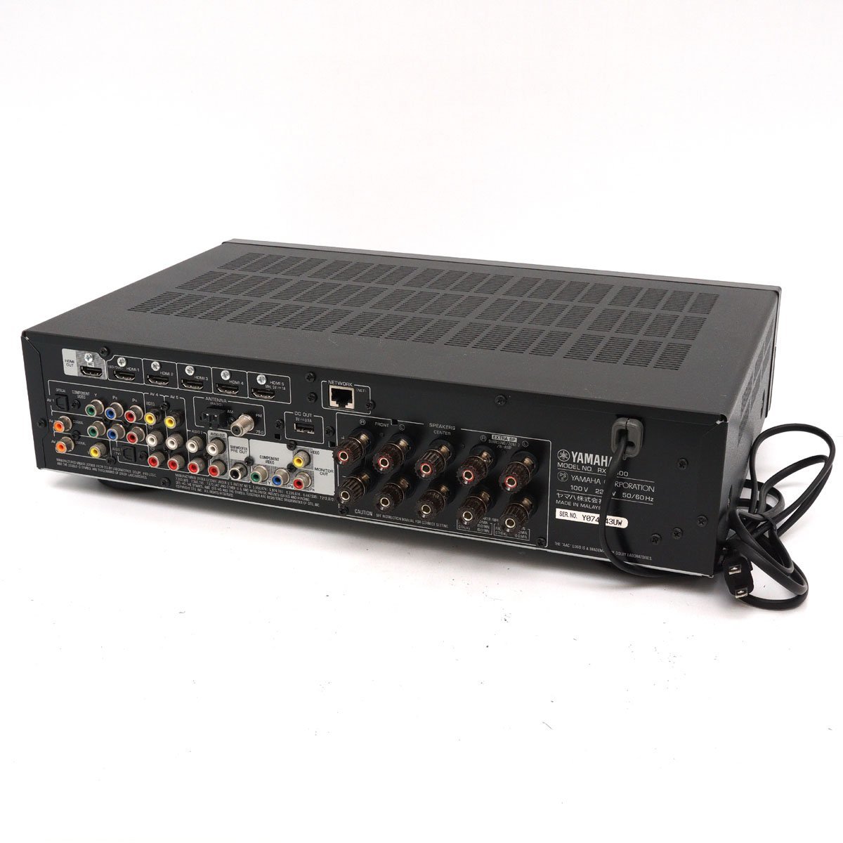 【美品】YAMAHA ヤマハ AVレシーバー RX-S600 5.1chサラウンド ネットワーク再生対応 ブラック AVアンプ 音響機材 [H800498]_画像3