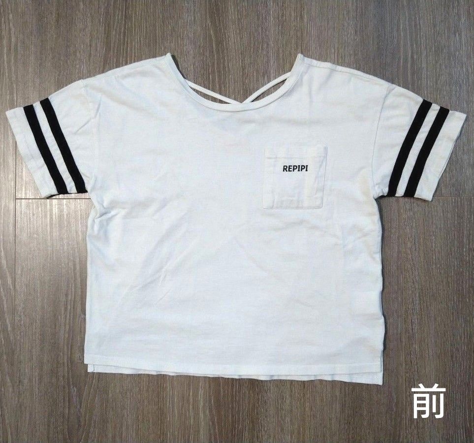 バッククロス 半袖Tシャツ XS(140~150cm)　白