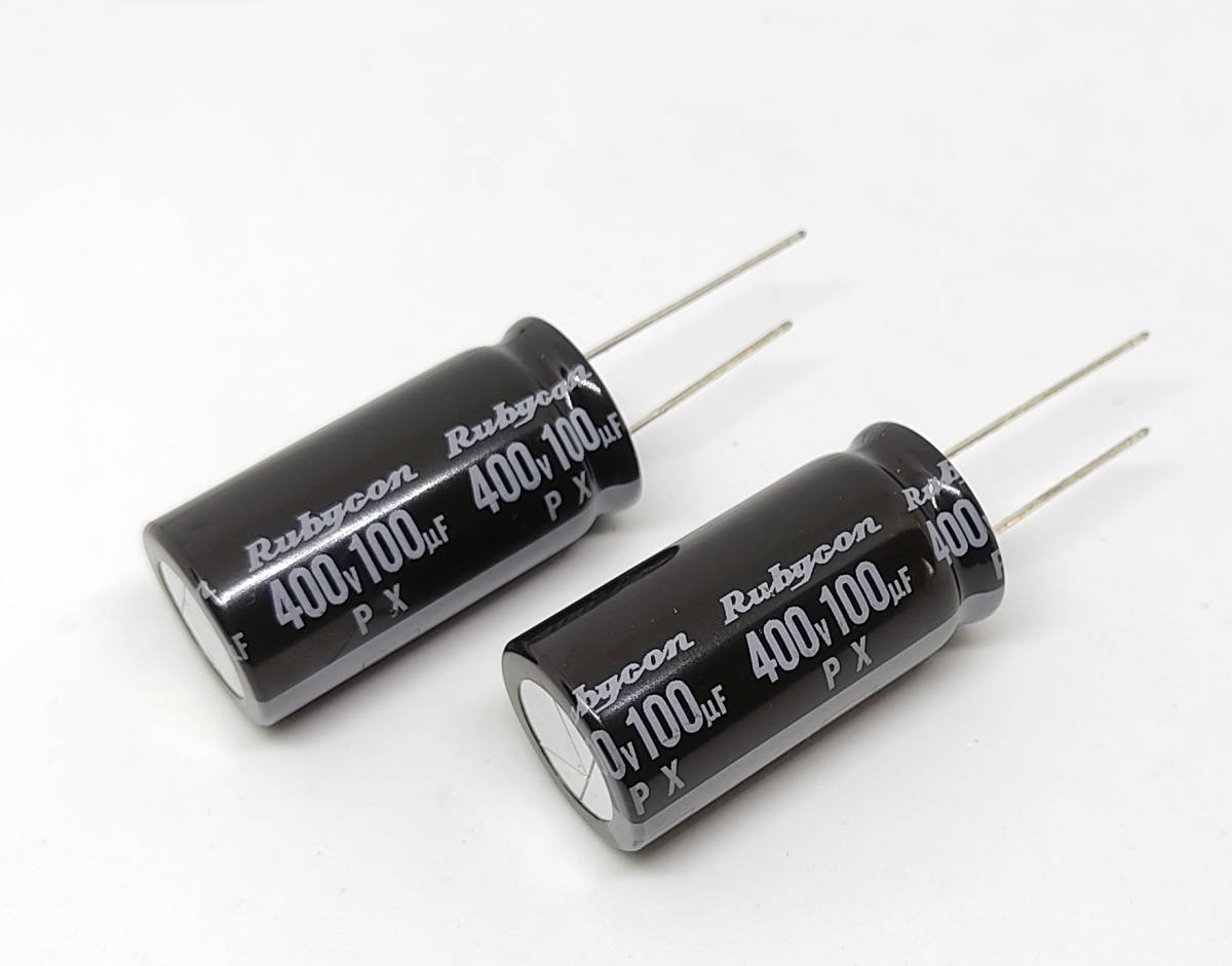 電解コンデンサー １００μＦ ４００Ｖ １０５℃ コンデンサー 100uF 400V 標準 約18ｍｍＸ約35.5ｍｍ ルビコン 電解コンデンサ 汎用品の画像2