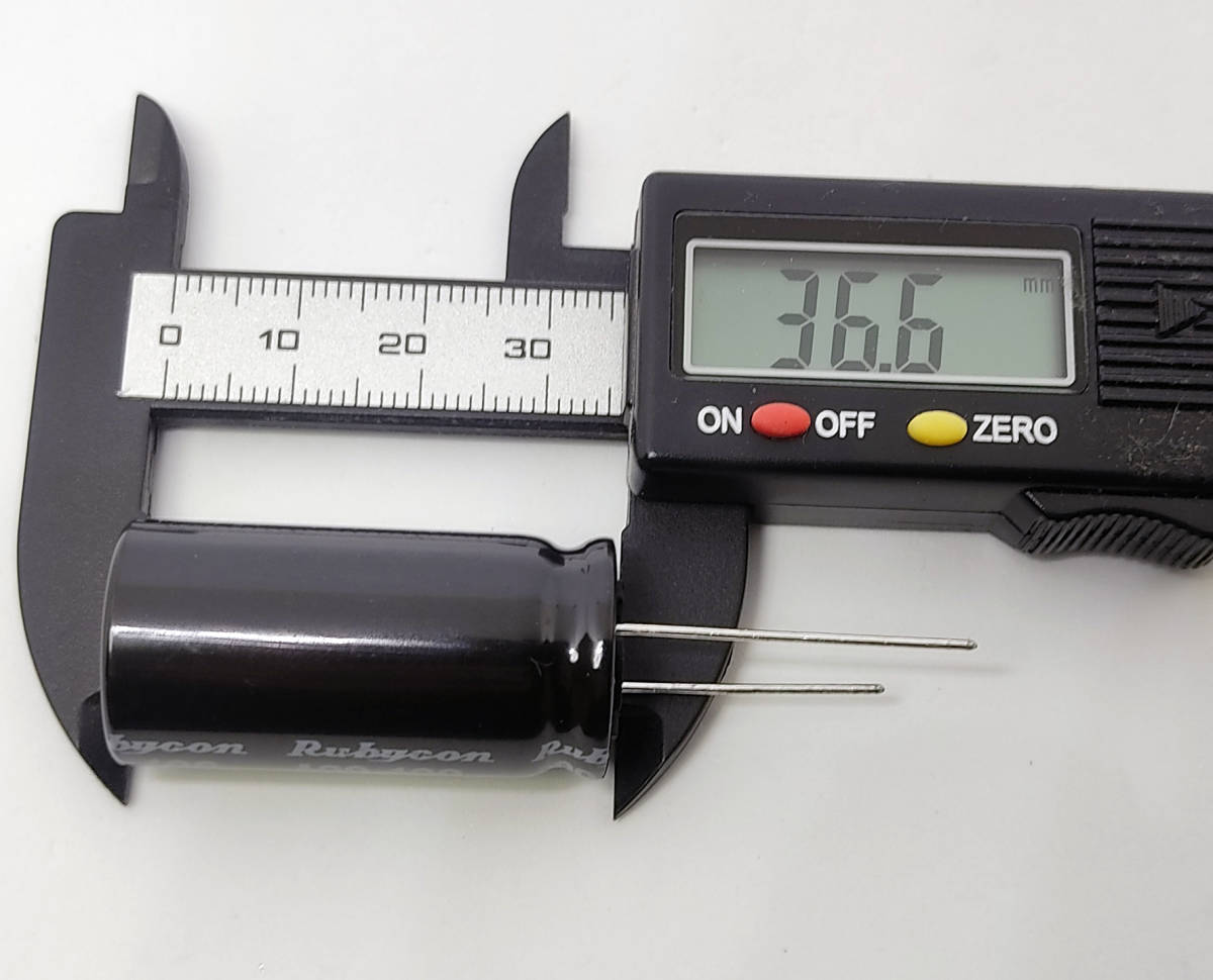 電解コンデンサー １００μＦ ４００Ｖ １０５℃ コンデンサー 100uF 400V 標準 約18ｍｍＸ約35.5ｍｍ ルビコン 電解コンデンサ 汎用品の画像4