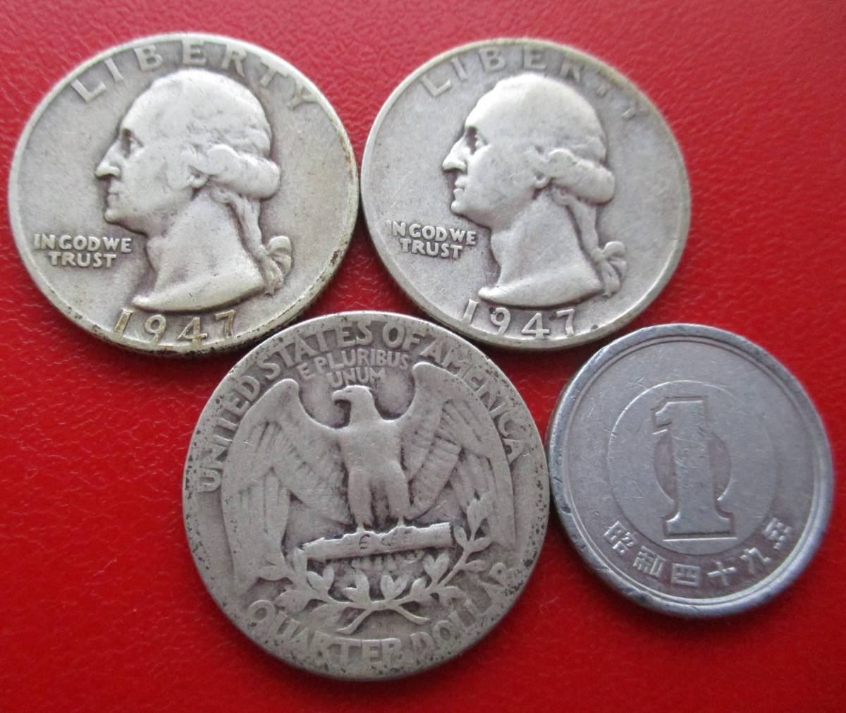 USA★25￠銀貨★３枚★1947年pDS★ワシントンの横顔★.900銀★ASW= 16.5g_画像10