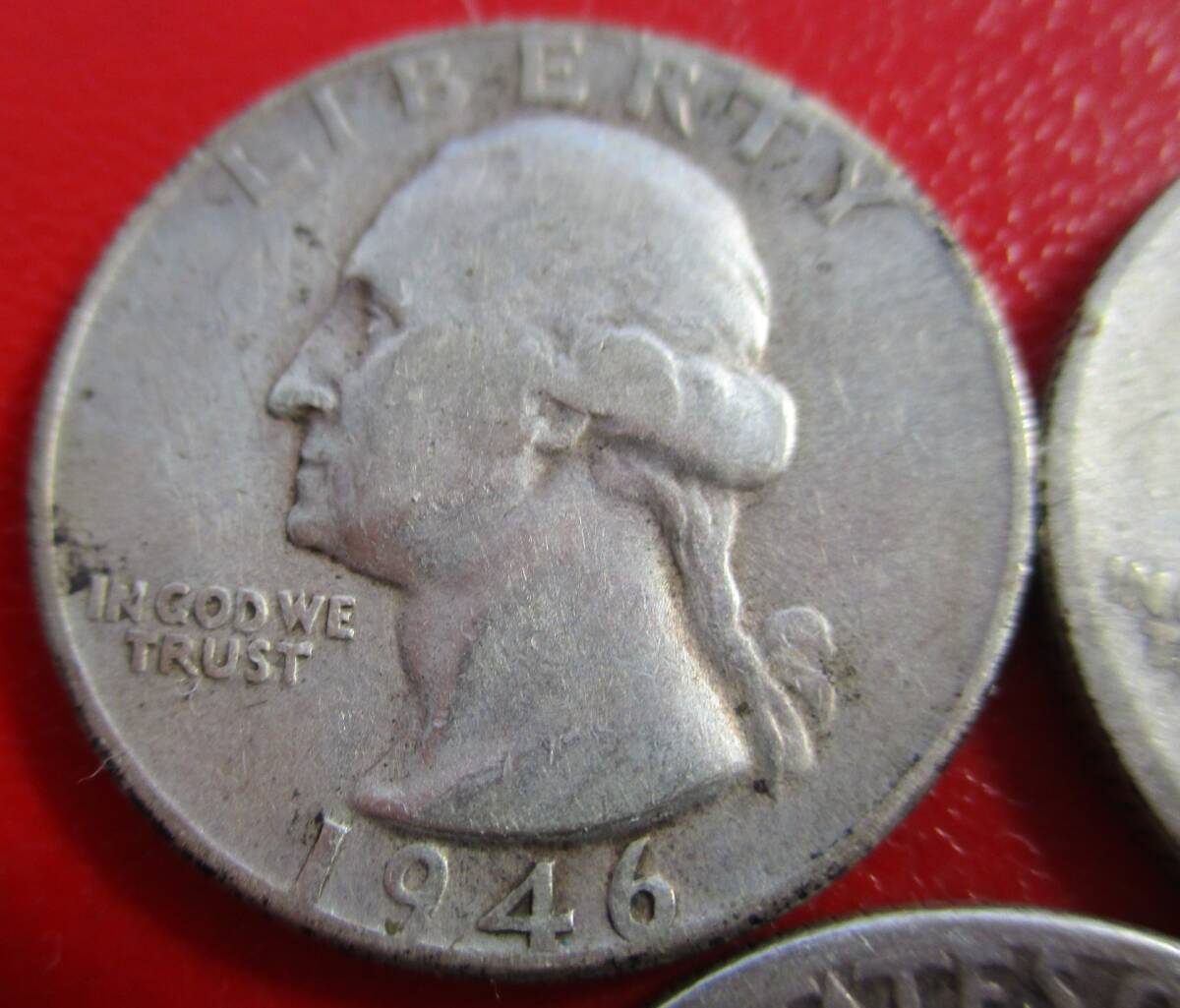 USA★25￠銀貨★３枚★1946年pDS★ワシントンの横顔★.900銀★ASW= 16.5g_画像5