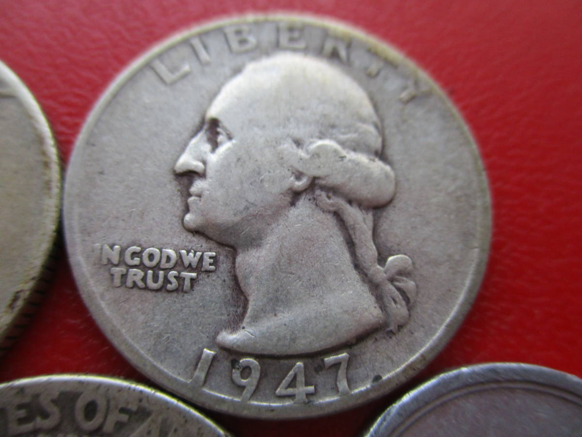 USA★25￠銀貨★３枚★1947年pDS★ワシントンの横顔★.900銀★ASW= 16.5g_画像7