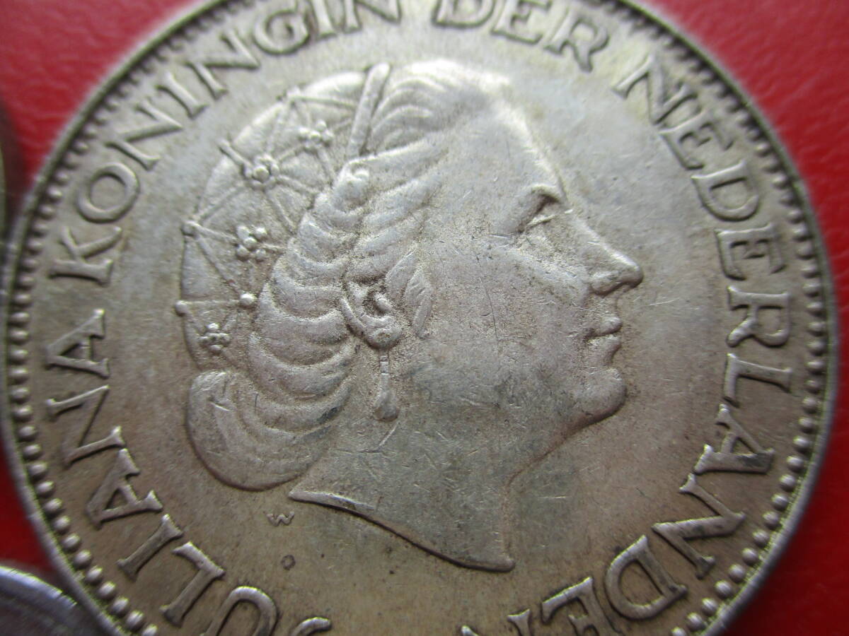 オランダ★Nederland★銀貨２枚★2.5 G.★1959～1962年★Juliana の横顔★ASW= 21.5g_画像5