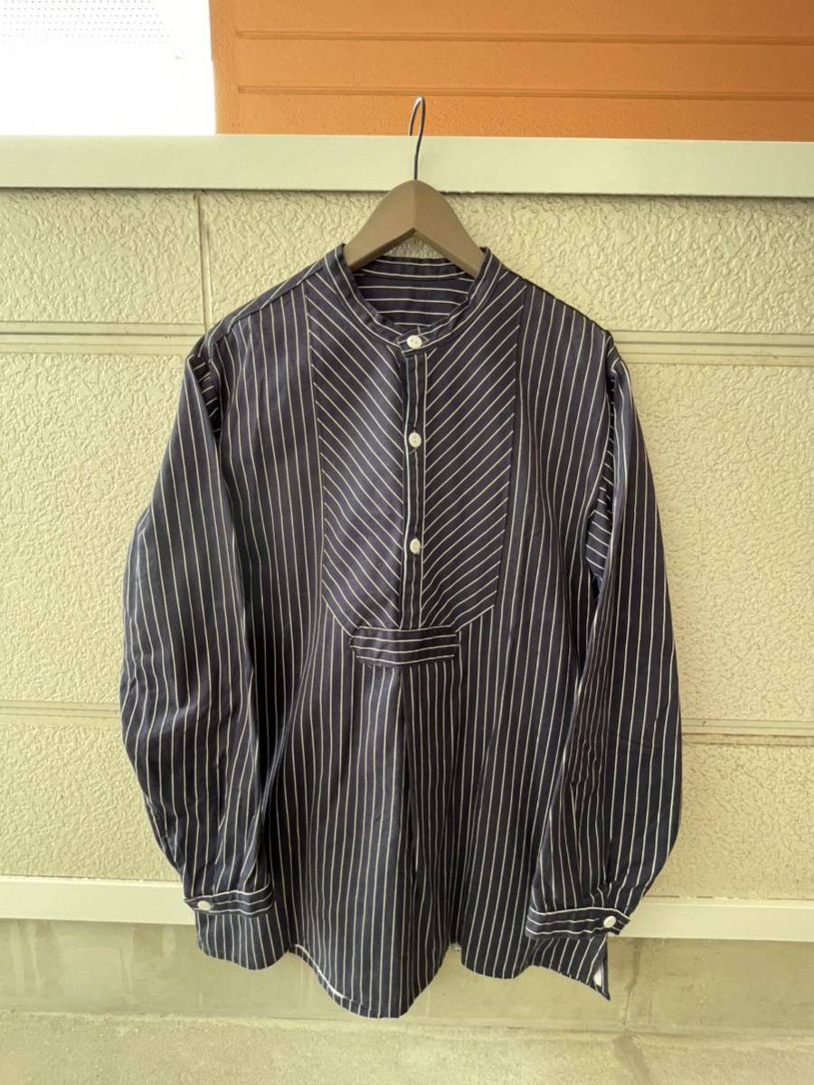 70s euro Vintage german Fisherman shirt navy stripe Work pull over band  color smock finkenwerder: Real Yahoo auction salling