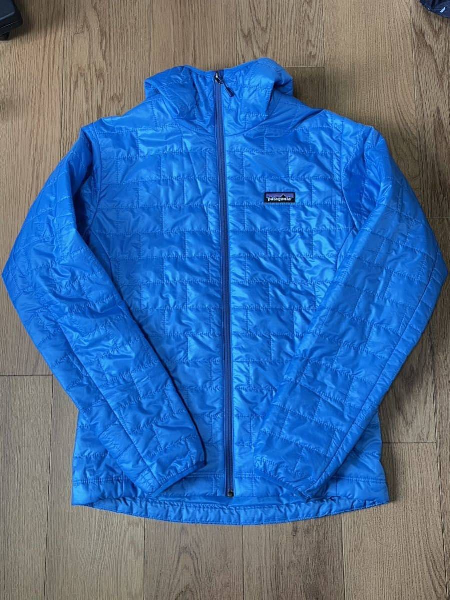 美品】Patagonia パタゴニア ナノ・パフ・フーディ Andes Blue S 美品】Patagonia パタゴニア ナノ・パフ・フーディ Andes Blue S