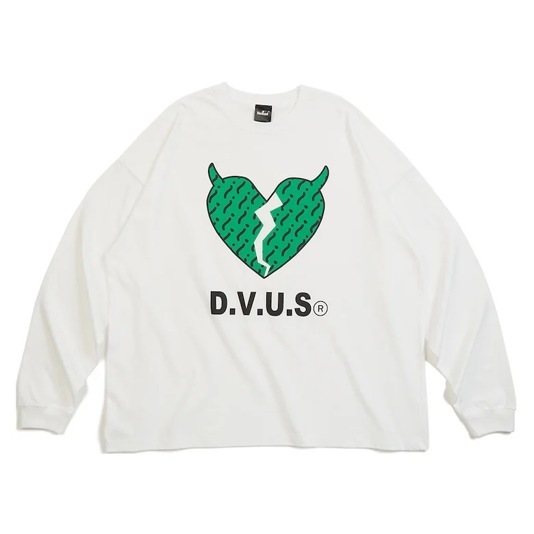 新品未使用 DEVILUSE　デビルユース　Big Heart L/S T-shirts　White-L　POPART_画像2