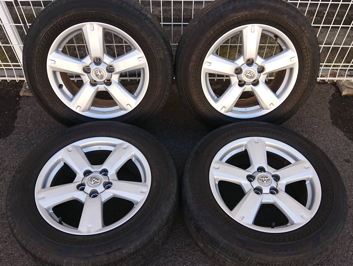 トヨタ純正アルミホイール・タイヤ付き４本セット　17×7Ｊ+45　PCD114.3　５穴　225/65R17　ブリジストンタイヤ　中古_画像1