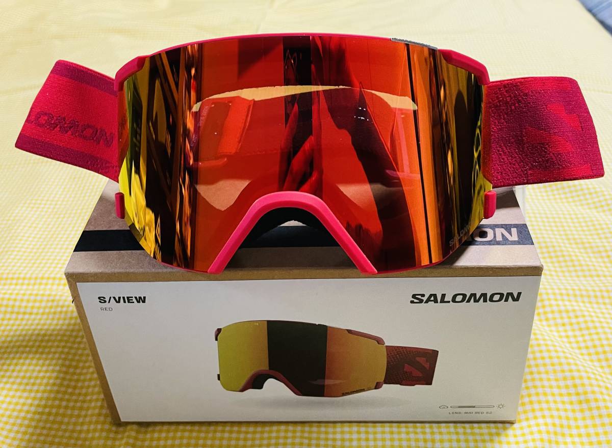 [24 модель новый товар * быстрое решение ] не использовался SALOMON S/VIEW REDre дренаж z Salomon защитные очки все погода линзы красный 25%OFF