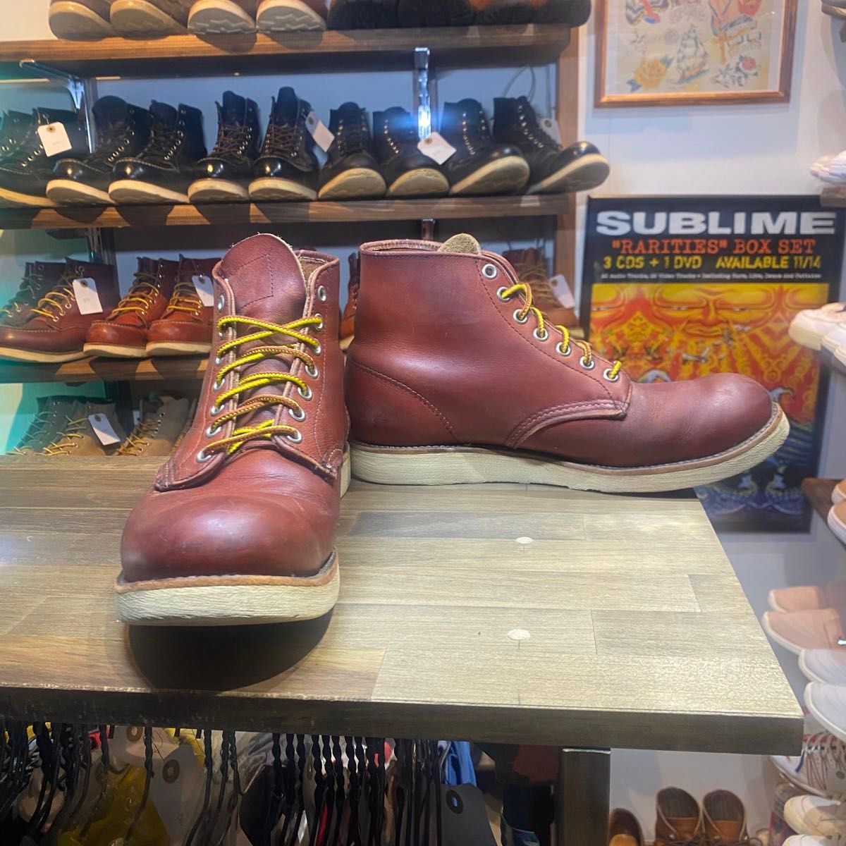 90s Vintage REDWING 8166 四角犬タグ　アイリッシュセッター　8D 赤茶　BM022 