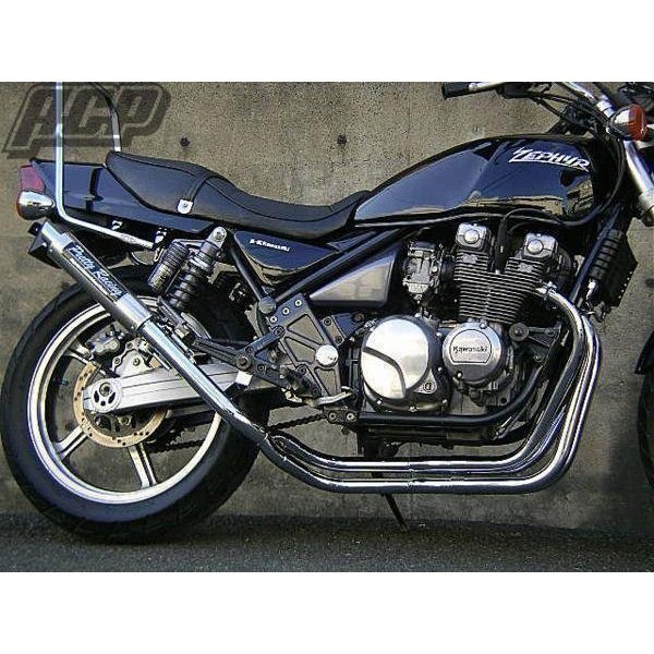 プリティー製 ゼファー400 改 タイプ3 4-2-1 マフラー メッキ