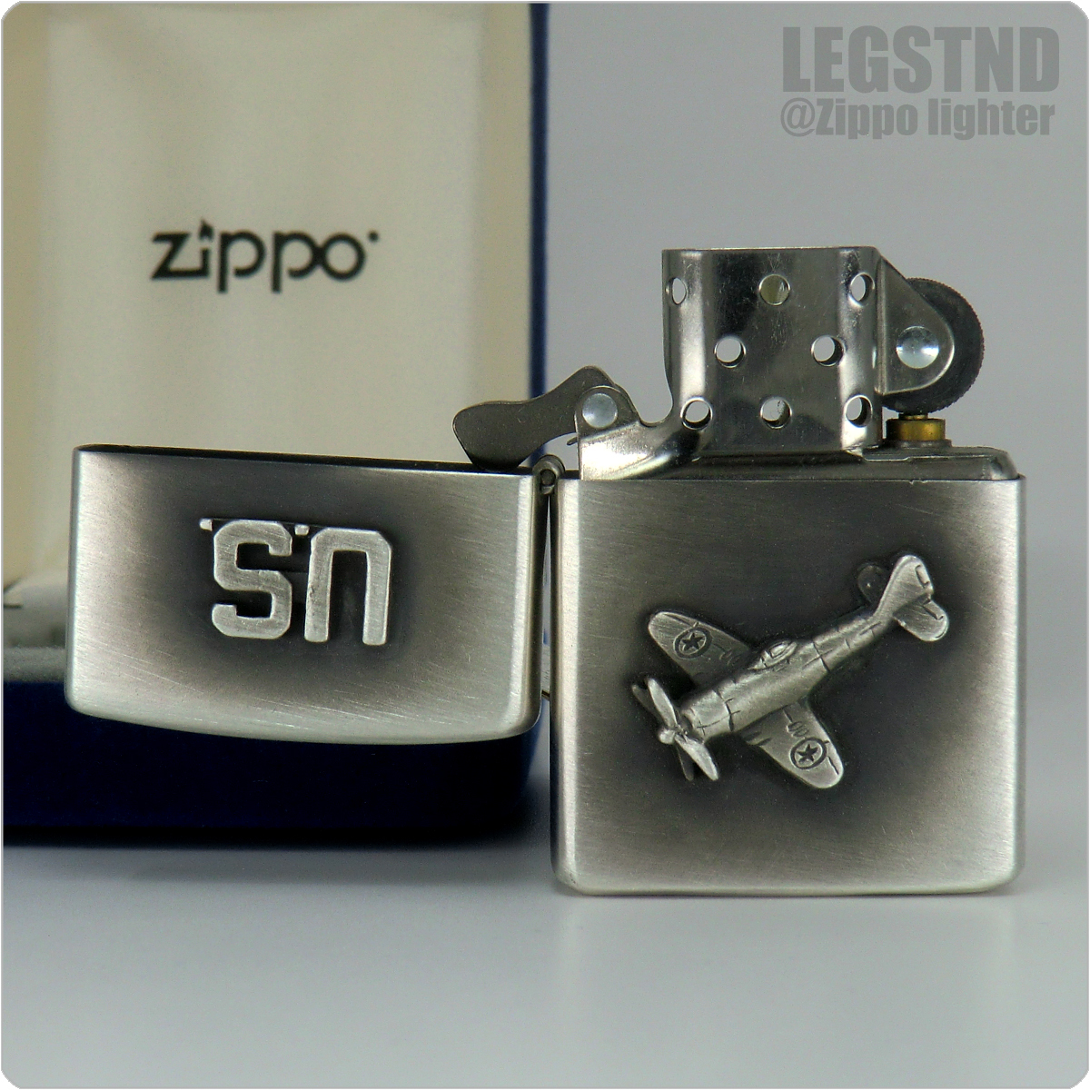 純銀 2005 U.S.Navy Vintage Aircraft Double Metal Sterling Silver Zippo スターリングシルバー アメリカ海軍 戦闘機 SV.925ダブルメタル_画像6