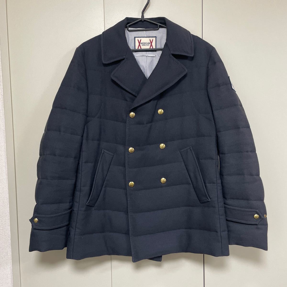 【限定値下げ】 モンクレール ガムブルー 金ボタン Pコート 3 コート 紺 ネイビー MONCLER GAMME BLEU_画像1