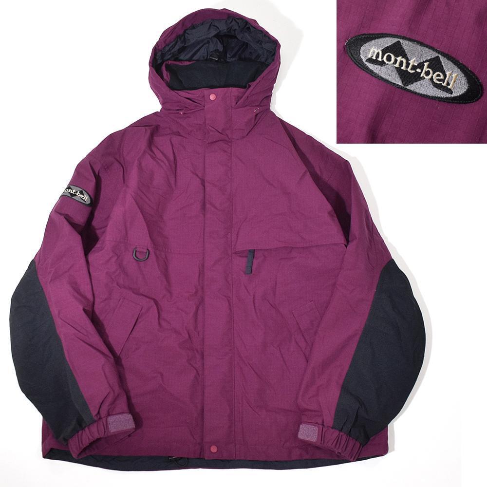 旧タグ 90s 00s オールド ビンテージ モンベル mont-bell × GORE-TEX ゴアテックス 撥水 テック系 L ハードシェルジャケット マウンパ 紫_画像1