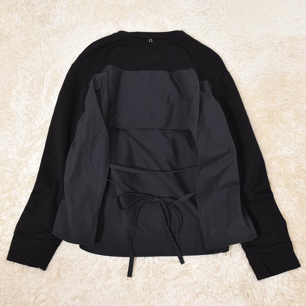  made in Japan spring summer Moga MOGA back shirt switch . deformation design sweat pull over black 2 Layered do King 