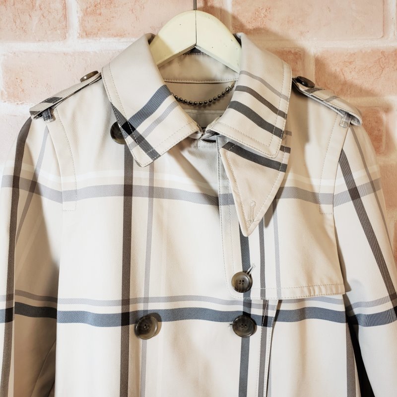 美品 コーチ coach トレンチコート チェック柄 XS ハーフ丈 オフ ...