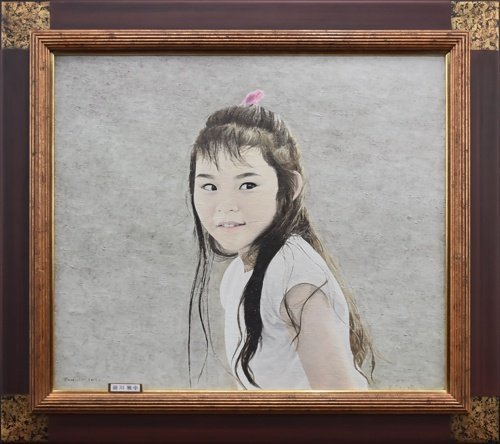  bright laughing face. young lady . shin [ genuine work ] front river ..[ young lady ] oil painting .10 number [ establishment 53 year * safety * trust * results * metropolitan area highest grade regular light ... ]