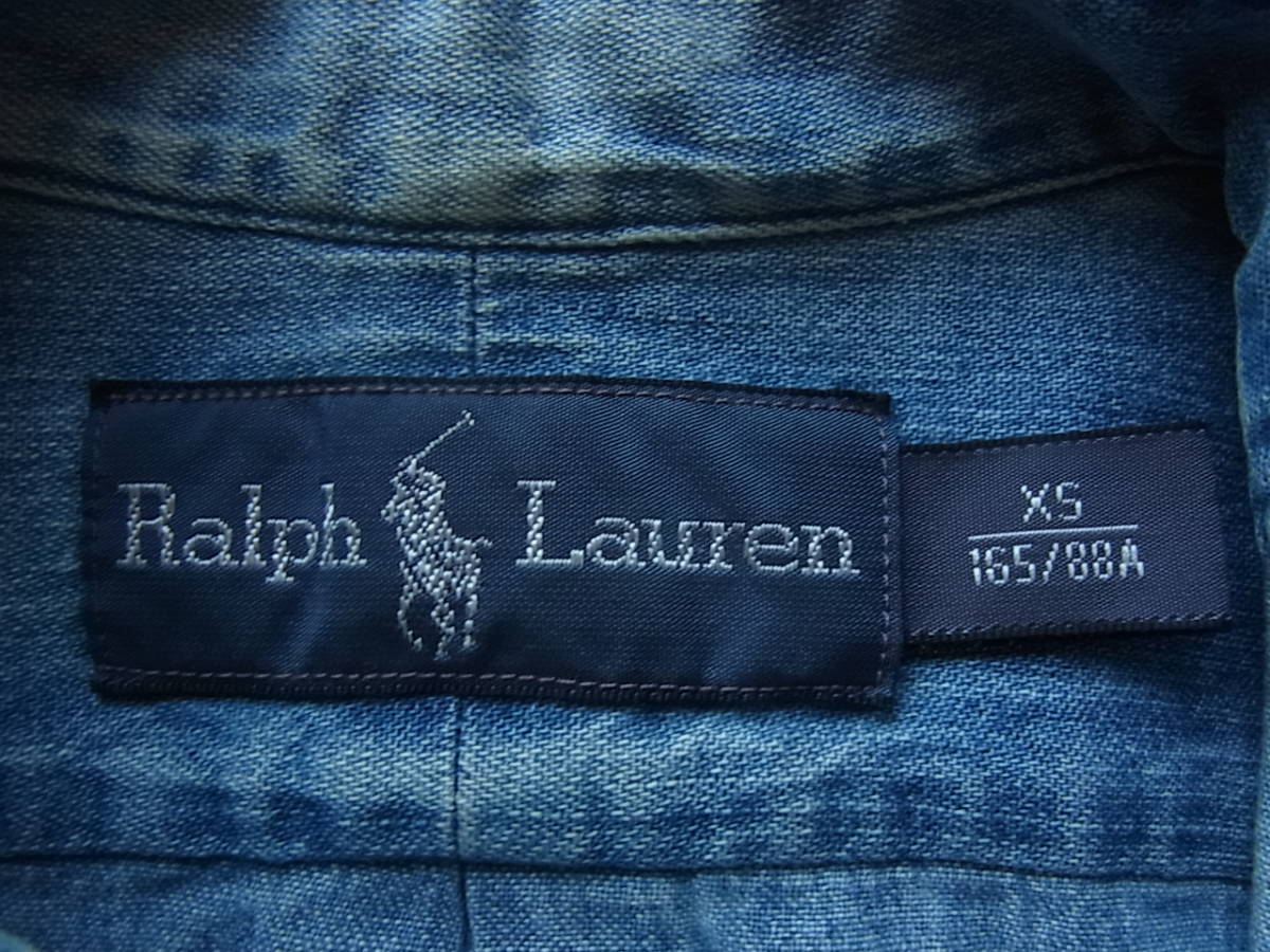 RALPH LAUREN ラルフローレン　ライトオンスデニム素材　ボタンダウンシャツ　サイズ XS_画像5