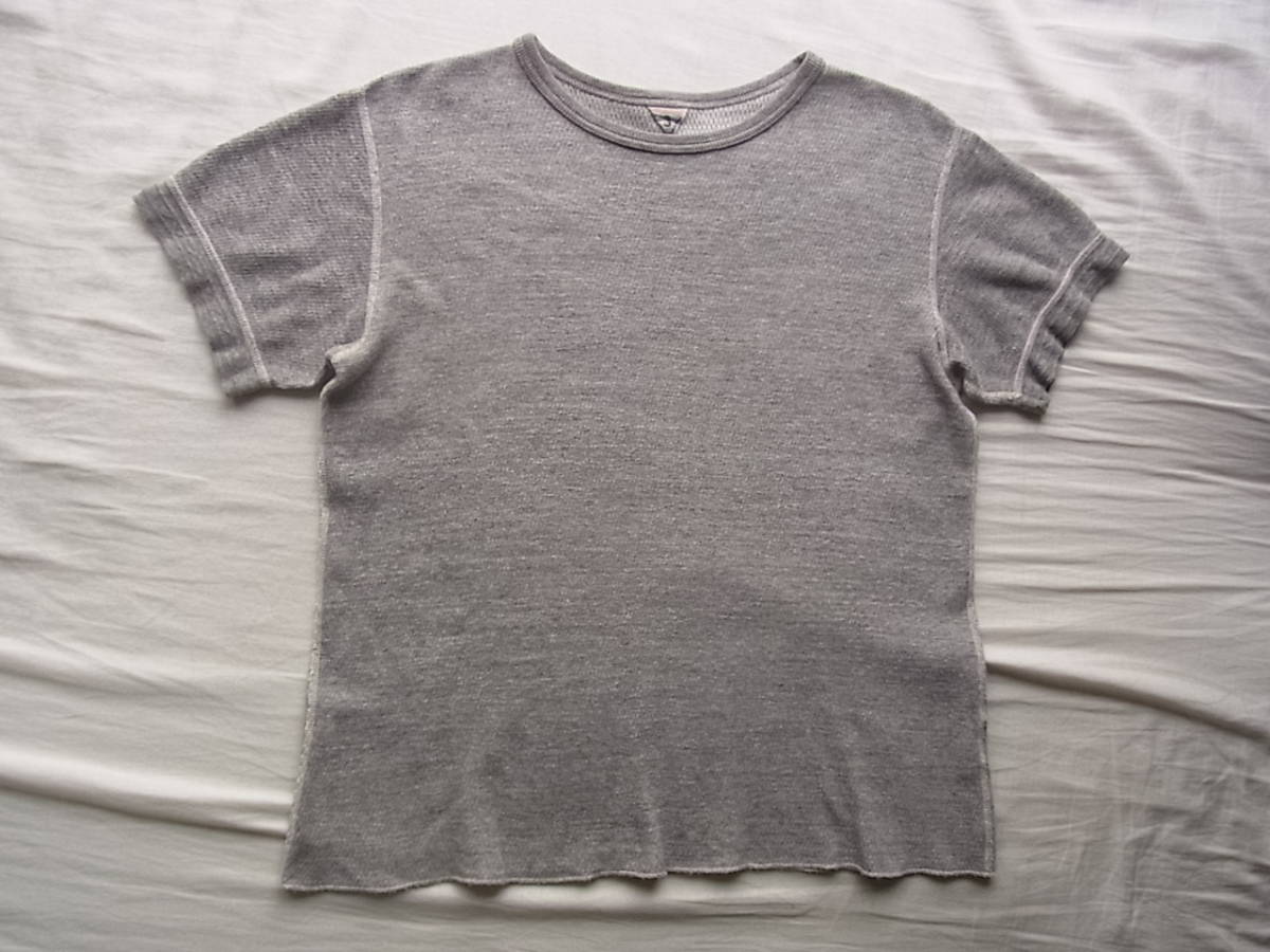 FilMelange　フィルメランジェ　ハニカムワッフル素材　Tシャツ　商品名 DESI サイズ 3 　日本製 杢ライトグレー_画像1