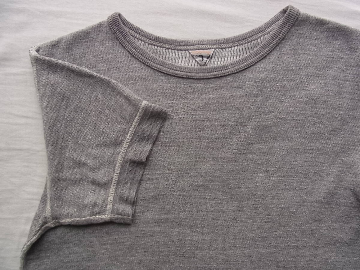 FilMelange　フィルメランジェ　ハニカムワッフル素材　Tシャツ　商品名 DESI サイズ 3 　日本製 杢ライトグレー_画像2