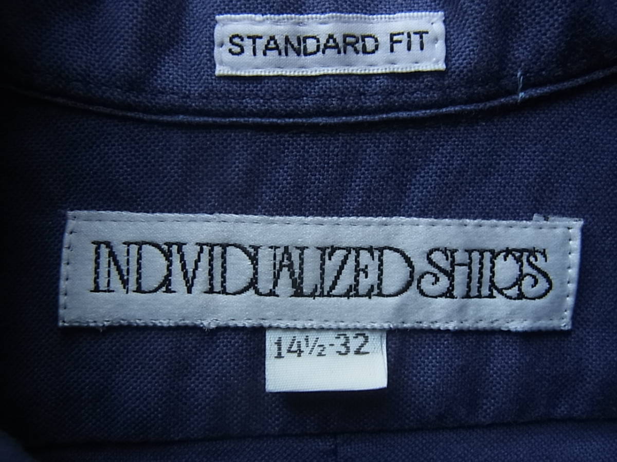 INDIVIDUALIZED SHIRTS インディビジュアライズド シャツ　コットンオックス素材　ボタンダウンシャツ　サイズ 14 1/2 - 32 MADE IN USA_画像5