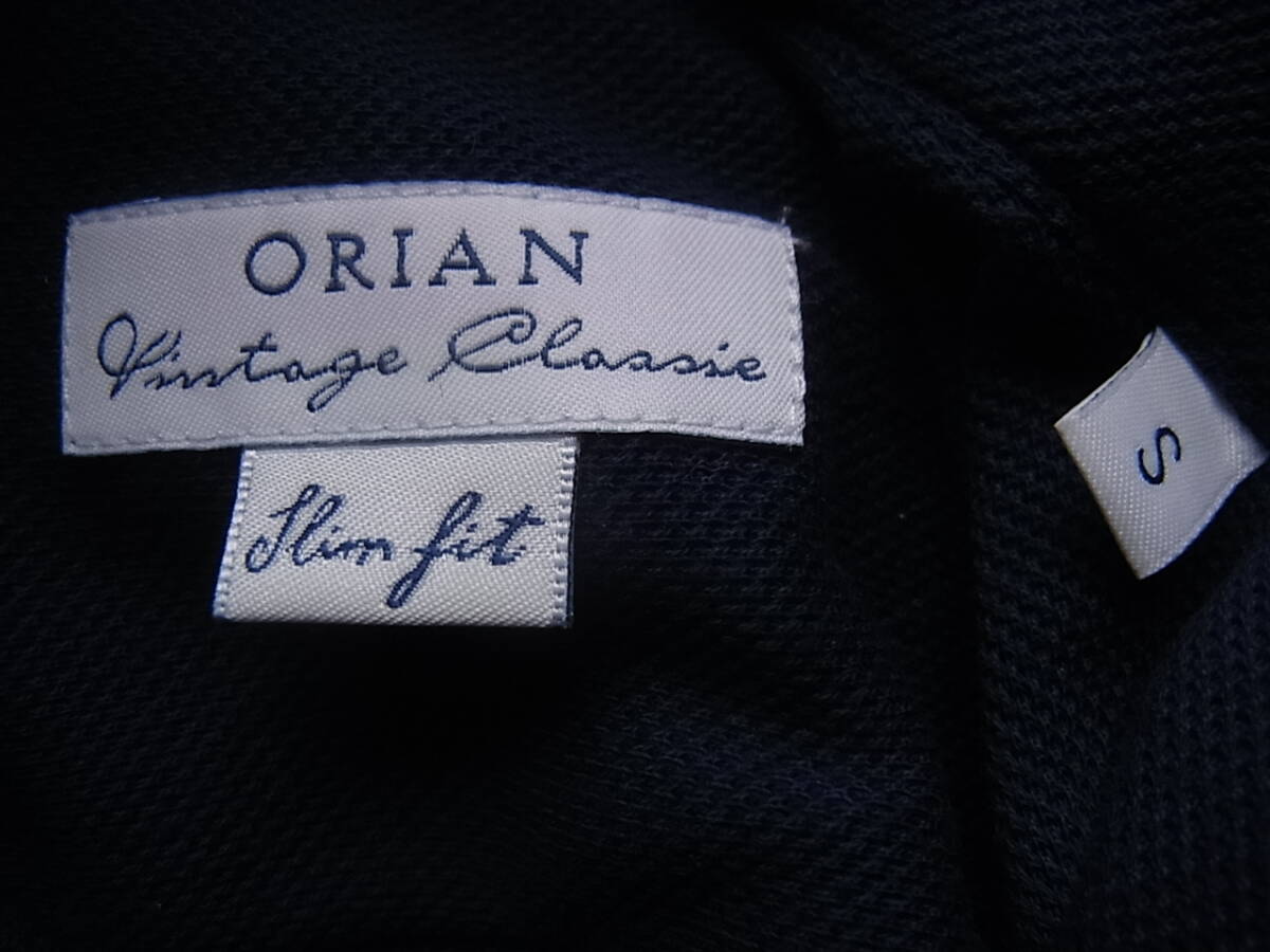 ORIAN オリアン コットン鹿の子素材　ホリゾンタルカラーシャツ　サイズ S MADE IN ITALY ダークネイビー_画像5