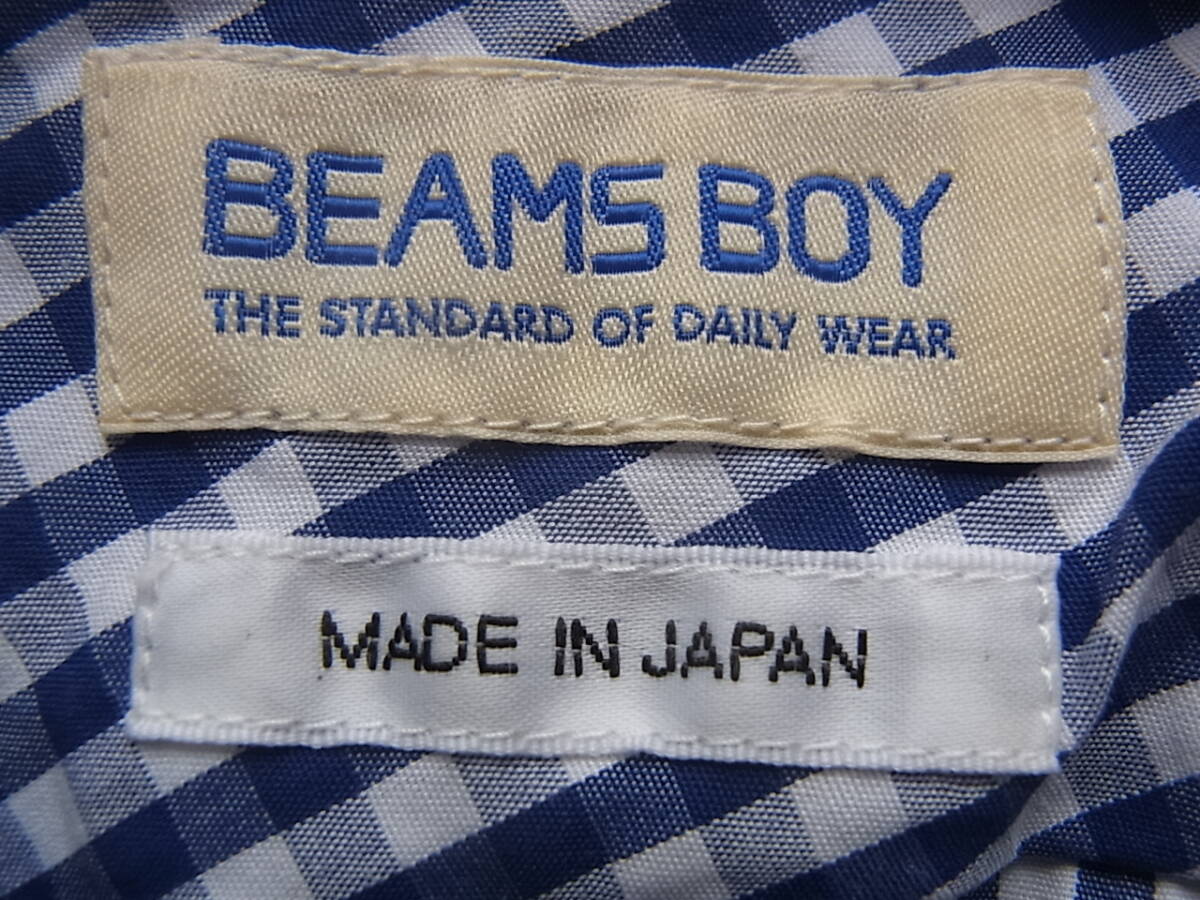 BEAMS BOY Beams Boy silver chewing gum check pattern button down shirt 