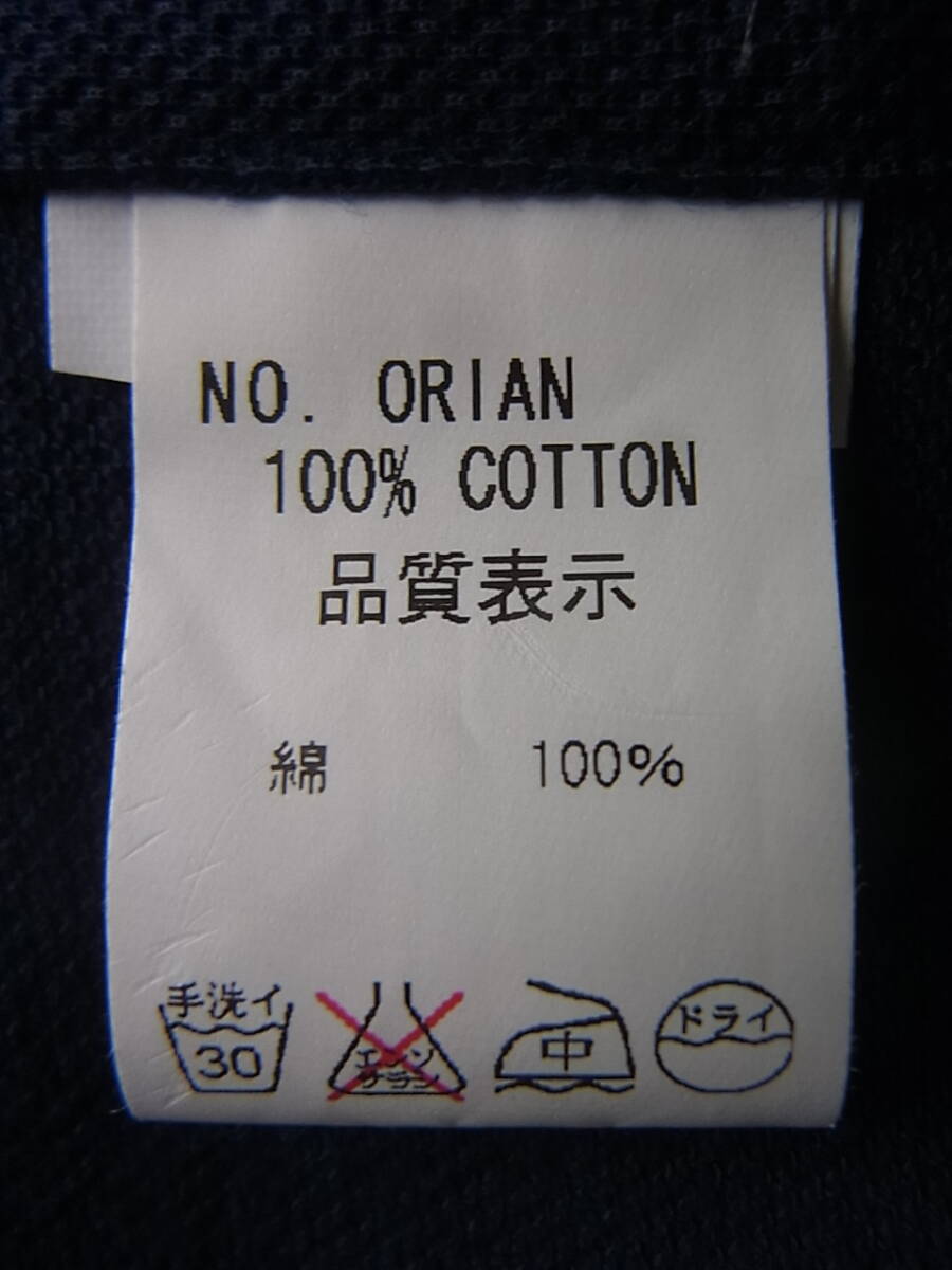 ORIAN オリアン コットン鹿の子素材　ホリゾンタルカラーシャツ　サイズ S MADE IN ITALY ダークネイビー_画像8