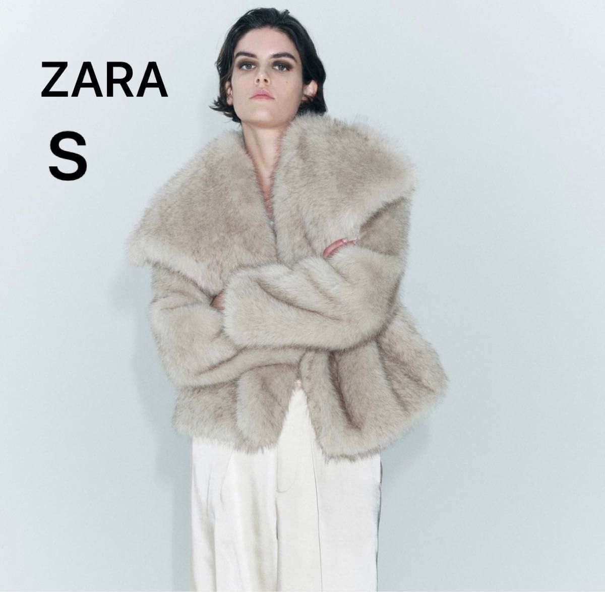 ショート丈フェイクファージャケット ZARA ザラ　Sサイズ　新品タグ付き