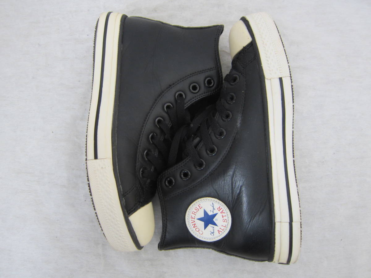 CONVERSE ALLSTAR HI（コンバース オールスターハイ） 黒レザー  24.5㎝ US5.5  レインシューズにも  ok2402Aの画像3