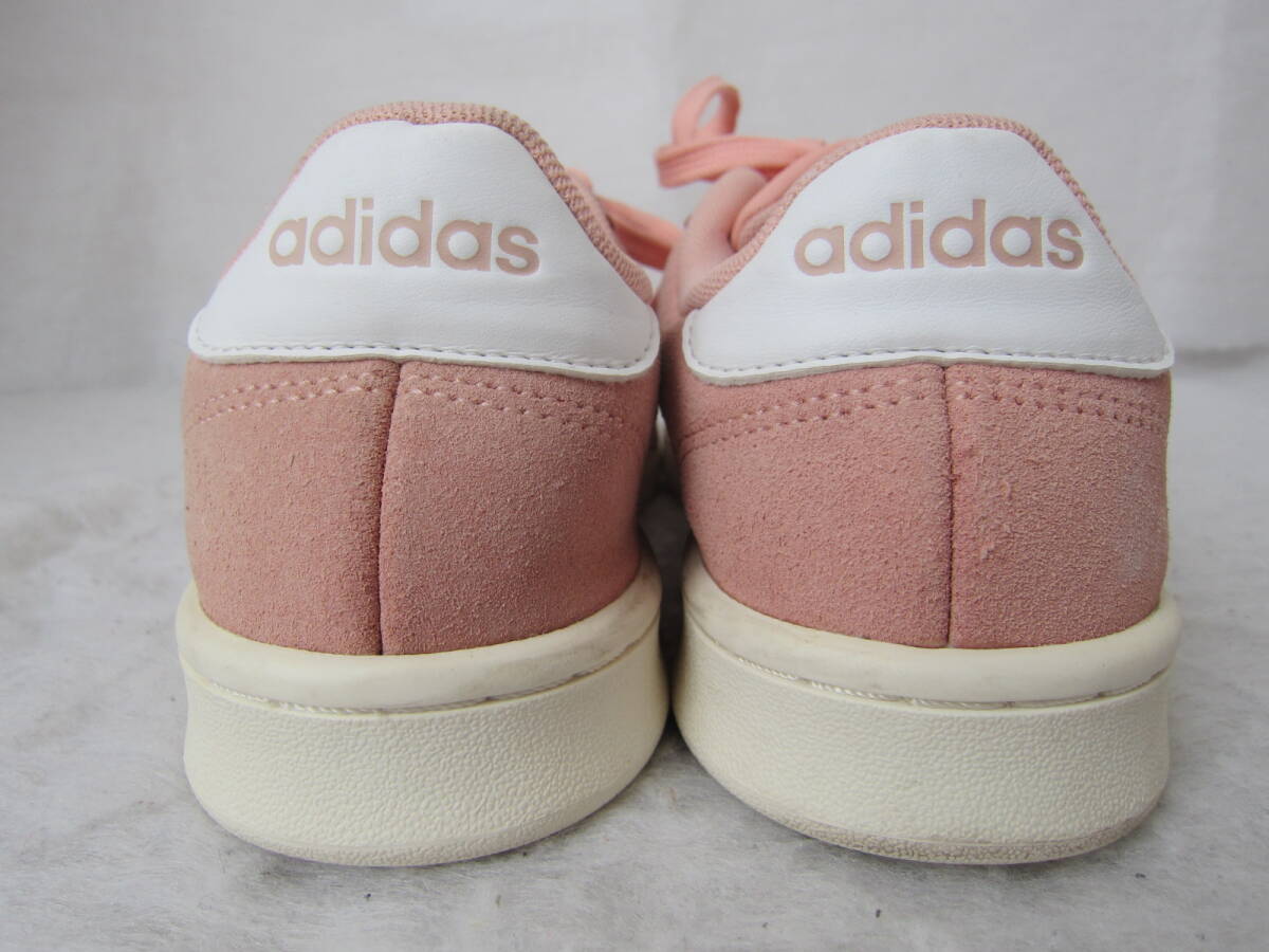 adidas GRANDCOURT SUE W（アディダス グランドコート スエードW）（F36498）　ピンク/白　　wm24㎝ US7　　2018年製　　※別中敷　ok2402B_画像4