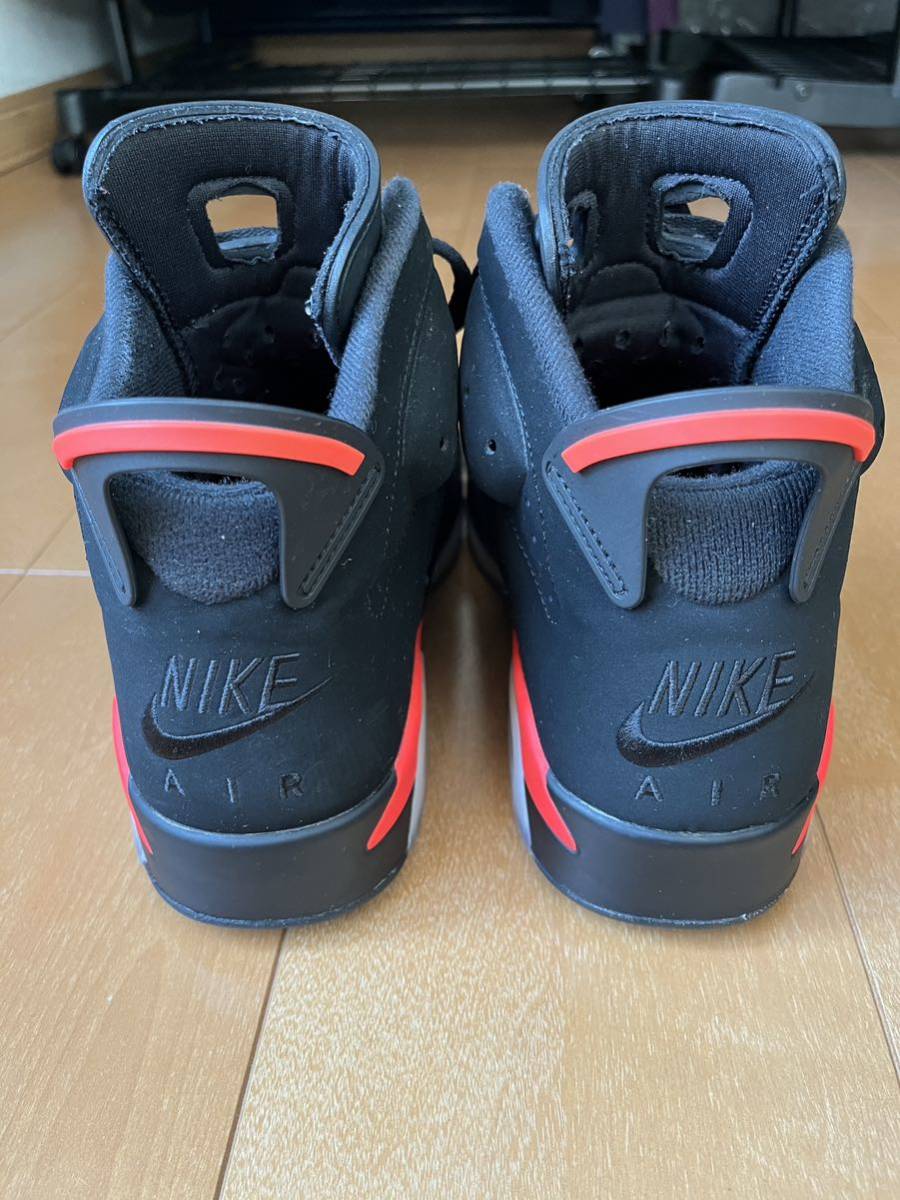 美品黒タグ付NIKE AIR JORDAN 6ナイキ エアジョーダン 6 BLACKブラック黒赤 サイズ27.5センチ_画像6