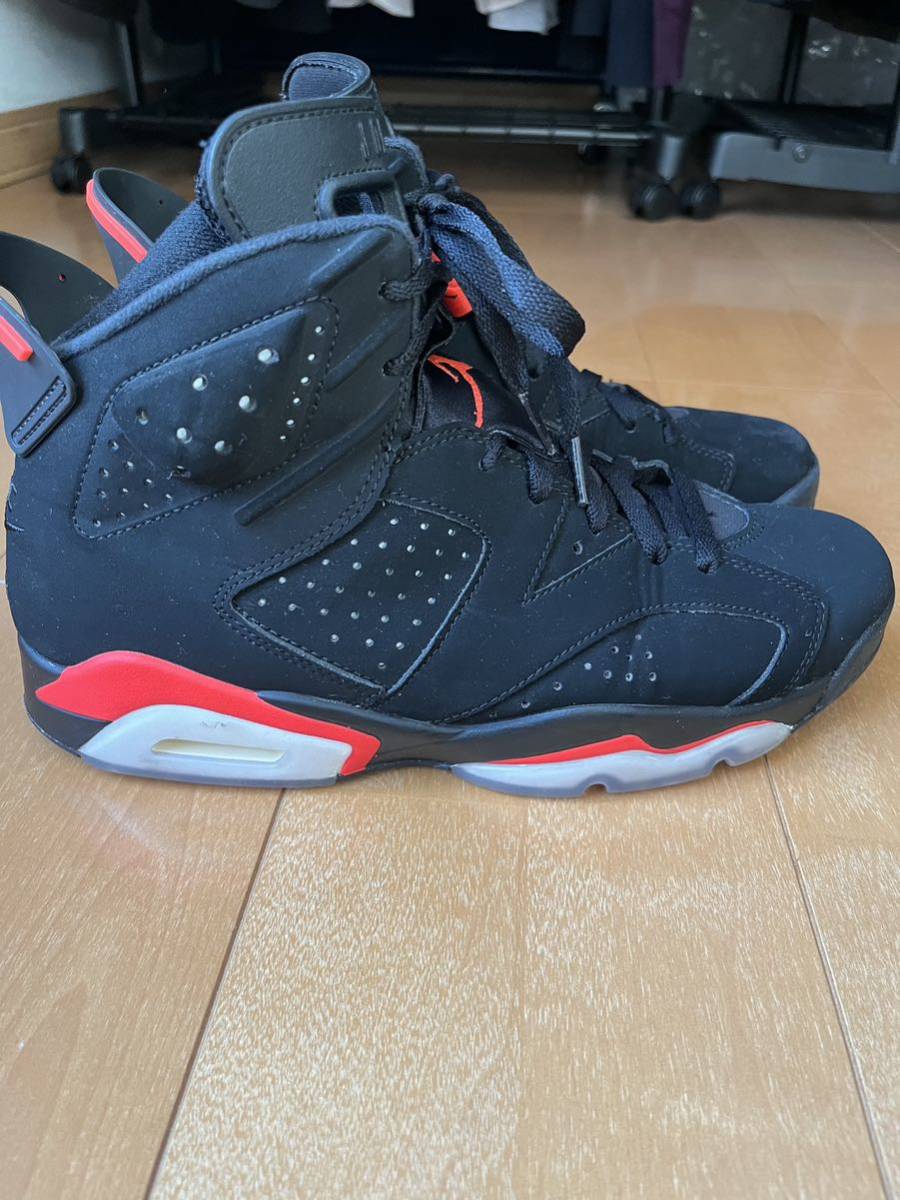 美品黒タグ付NIKE AIR JORDAN 6ナイキ エアジョーダン 6 BLACKブラック黒赤 サイズ27.5センチ_画像4